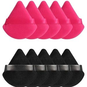 10pcs Triangle Shaped Velvet Loose Powder Puff